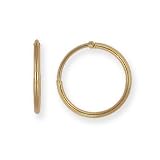 14k Yellow Gold Medium (M) Size 1 (25mm) Non-Pierced Hoop Earrings. HypoAllergenic
