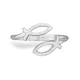 Adjustable Sterling Silver Ichthys Ring