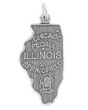 Sterling Silver Illinois Charm