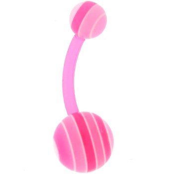 Bioplast Raspberry Rainbow Stripe Belly Ring