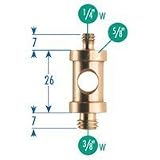 Bogen - Manfrotto Male Spigot Mounting Adapter, 1/4x20 Male Thread and 3/8 Male Thread, 26mm Long. (#3107)