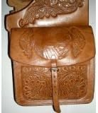 Saddle Bag BROWN Genuine REAL Leather SADDLEBAGS HANDTOOLED WESTERN SADDLE BAG
