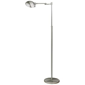 Holtkoetter 2508P1 SN Halogen Swing-Arm Floor Lamp with P1 Dimming System, Satin Nickel