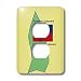 777images Flags and Maps - Map and Flag of Liechtenstein with the Principality of Liechtenstein printed in English and German - Light Switch Covers - 2 plug outlet cover