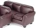 Dollhouse Miniature Brown Leather Look Sofa