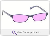 COMPUTER GLASSES WITH PINK POLYCARBONATE DOUBLE SIDED ANTI-REFLECTIVE COATING, SCRATCH COATING AND UV PROTECTION - EBONY/GREY PLASTIC FRAME - 53-17-140.