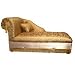Fantasy Furniture Cleopatra Chaise Gold/Ivory Pattern