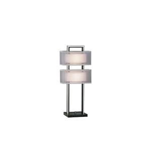 Nova Lighting 3349 Amarillo Silver Accent Table, Dark Brown Wood and Brushed Nickel with... by 