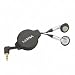 Ultra-Cord 59-inch Retractable Stereo Earphones