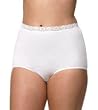 Warners Perfect Measure Lace Trim Cotton Brief - Plus Size