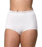 Warners Perfect Measure Lace Trim Cotton Brief - Plus Size