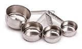 Faringdon Set Of 4 Stainless Steel Measuring Cups, 60, 80, 125, 250ml