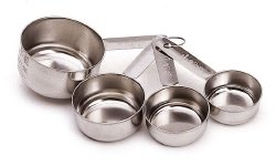  : Faringdon Set Of 4 Stainless Steel Measuring Cups, 60, 80, 125, 250ml