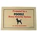 Poodle Home Security System Doormat (Taupe background/ red and black lettering, 18' x 27')