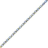14K Yellow Gold Oval Shaped Light Blue Topaz Fashion Bracelet