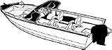 CARVER INDUSTRIES INC ALUMINUM V HULL FISHING BOATS WITH WALK THRU WINDSHIELD TRAILERABLE BOAT COVERS POLY GUARD II 8 OZ POLYESTER DUCK FABRIC - OUTBOARDMax C/L Beam: 18' 6'-94' / Color: Gray