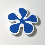 Stylized Flower Fridge Magnet / Blue