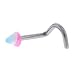 Pink Light Blue Swirl Cone Nose Screw Ring
