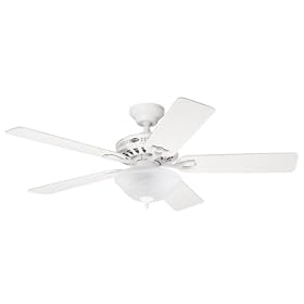 Hunter 22461 The Astoria One-Light 52-Inch Five- Blade Ceiling Fan, White with Frosted... by Hunter Fan Company