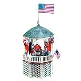 Department 56 Heritage Village, Dicken's Collection Stars and Stripes Gazebo Music Box 55502, Dept 56, D56, Porcelain Collectible, Retired