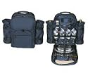 Luxury Four Person Picnic Backpack in Navy Blue