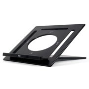 Matias Irizer Laptop Stand Black Easily Adjustable 4 Different Heights Angles Sleek Design