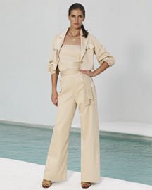 Spiegel Signature Relaxed Tencel Twill Collection: Strapless Cargo Jumpsuit