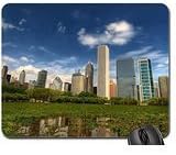 city reflected in a puddle Mouse Pad, Mousepad (Skyscrapers Mouse Pad)