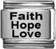 Clearly Charming Faith Hope Love Laser Italian Charm