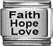 Jewelry : Clearly Charming Faith Hope Love Laser Italian Charm