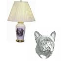 Porcelain Lamp with French Bulldog