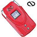 Naz (American Red) Motorola V3 Razr With Swivel Belt Clip - Matching Keyring / Moneyclip - Boa Series + 12V Car Charger -By PCMicroStore