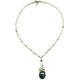 14K Gold Green Tourmaline Eros Necklace