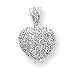 14k White Gold Diamond Puff Heart Pendant