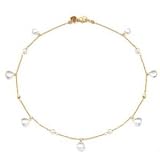 White Topaz & Freshwater Cultured Pearl Necklace, 16