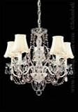 Schonbek 1845PK A La Mode 5 Light Single Tier Chandelier in Cream with Pink crystal