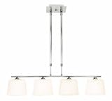 Access Lighting 64044-BS/OPL Thea - Four Light Telescopic Pendant, Brushed Steel Finish with Opal Glass