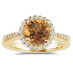 Buy 0.17 Cts Diamond and 0.39 Cts Citrine Ring in 14K Yellow Gold by mycitrinejewelry