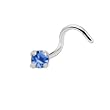 Sterling Silver 3mm Sapphire Nose Ring Made with SWAROVSKI ELEMENTS