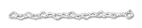 Sterling Silver 0.6mm Fancy Heart Link Anklet - 10 inch
