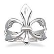 Versant Fleur-De-Lis Ring 5mm Wide Band Features Sterling Silver Ring Size Available 6,7,8,9,10
