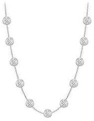 Diamond Necklace by the Yard 3 carat Diamonds in 18K White Gold 16 Inch Long
