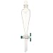 Chemglass CG-1742-02 Glass Squibb Style Separatory Funnel, with 2mm PTFE Stopcock, 60mL Capacity