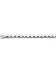 6mm 14k Fancy White Gold Link Bracelet 9"