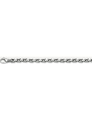 6mm 14k Fancy White Gold Link Bracelet 8"