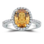 Buy 0.30 Cts Diamond and 4.01 Cts Citrine Ring in Platinum by mycitrinejewelry
