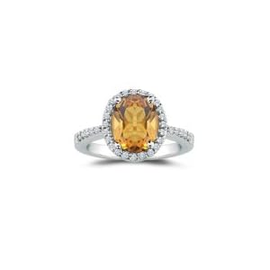 Buy 0.21 Cts Diamond and 0.60 Cts Citrine Ring in 18K White Gold by mycitrinejewelry