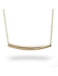 Bar Charm Necklace 18k Gold Plated Over Silver Bar Necklace