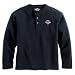 H-D Men's Long-Sleeve Henley - White - LG