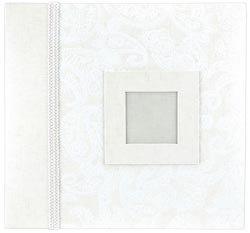Memories In The Making 12 x 12 Postbound Scrapbook Photo Wedding Album With Photo Frame Cover, Braid Trim & Boxed.
